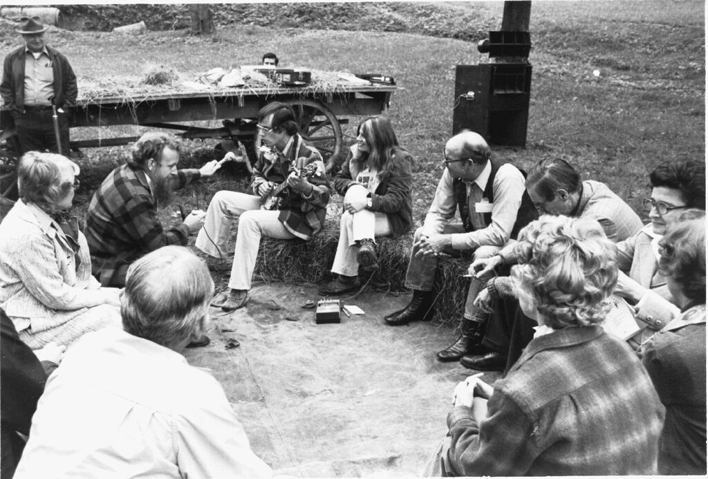 1976 Festival - Sitting on haybales